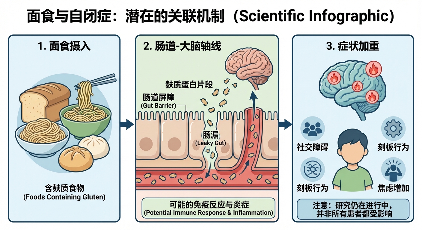 面食极大概率增加自闭症症状