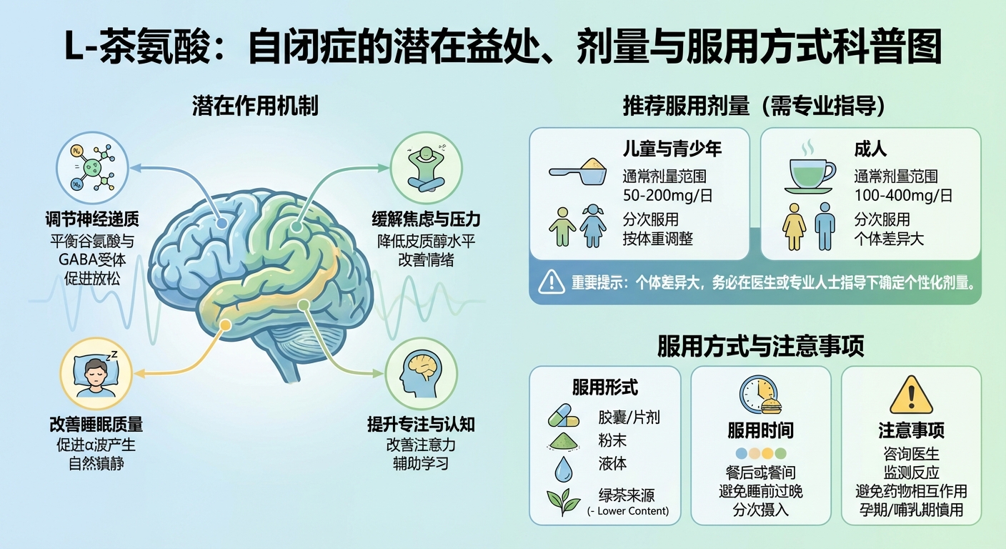 前沿研究认为 L-茶氨酸对自闭症有积极的改善潜力