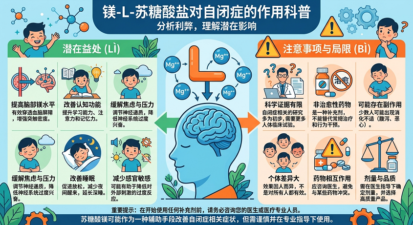 苏糖酸镁作为一种能够有效穿透血脑屏障的镁化合物，近年来在神经发育障碍领域引起关注